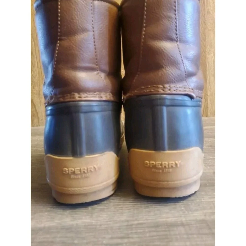 Sperry Port Brown Lace Up Duck Boots‎ Youth Sz 6